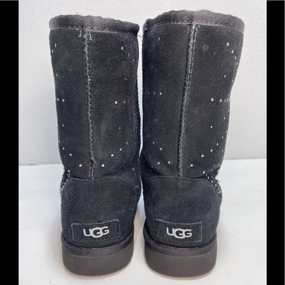 UGG 1110420 Classic Short Studded Black Swarovski Crystal Metal Boot - Picture 4 of 12
